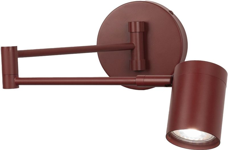 Wandlamp - Wijnrood - Verstelbare Knikarm - Koker Spot - GU10