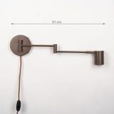 Wandlamp - Bruin - Verstelbare Knikarm - Koker Spot - GU10