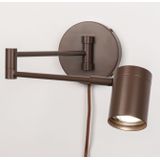 Wandlamp - Bruin - Verstelbare Knikarm - Koker Spot - GU10
