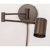 Wandlamp - Bruin - Verstelbare Knikarm - Koker Spot - GU10