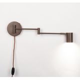 Wandlamp - Bruin - Verstelbare Knikarm - Koker Spot - GU10