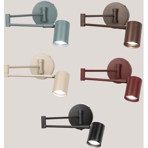 Wandlamp - Bruin - Verstelbare Knikarm - Koker Spot - GU10