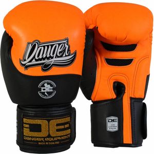 Danger Evolution Black Wrist Bokshandschoenen - Semi Leer - Oranje/Zwart - Maat 16 oz