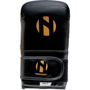 Nihon bokszakhandschoenen (gym bag gloves) | Zwart / Goud (Maat: XL)