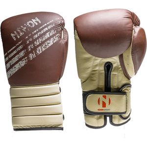 Nihon Bokshandschoen leer Trad KICKBOXPRO leer bruin (Maat: 12OZ)