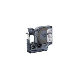 DYMO 622289 IND Rhino tape permanent polyester zwart op transparant 12mm (origineel) (Compatible)