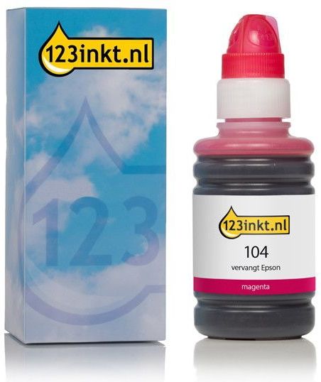 123inkt - Epson 104 - Inktfles - Magenta - 70 ml