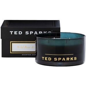Ted Sparks - Geurkaars Magnum - 50 Branduren - 4 Lonten - Luxe Verpakking - Wild Rose & Jasmin