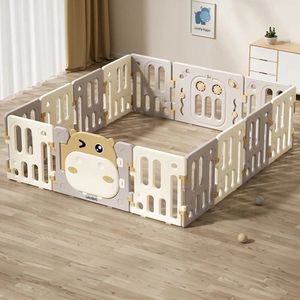Grondbox baby - Kinderbox - Veilige speeltuin met DEURSLOTEN en ANTISLIPVOETEN - 180x200 - Baby Box - DUURZAAM-STABIEL-Nijlpaard