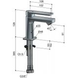 Fonteinkraan hotbath gal mengkraan 12.8 cm geborsteld messing pvd