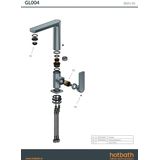 Wastafelkraan Hotbath Gal Met Draaibare Uitloop 25 cm Geborsteld Gunmetal PVD