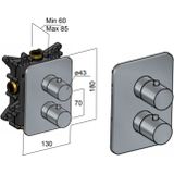 Hotbath Gal GL009 inbouwthermostaat met 2 weg stop-omstel chroom