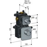 Hotbath Gal GLF011 high flow thermostaat met 1 stopkraan geborsteld gunmetal PVD