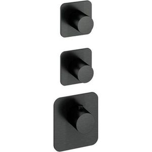 Hotbath - Gal - Thermostaat - Geborsteld Gunmetal PVD - Met 2 Stopkranen