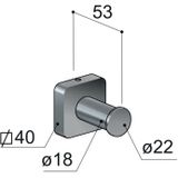 Hotbath Gal GLA03BGP haak - Geborsteld gunmetal PVD