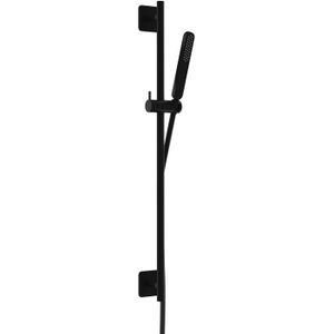 Hotbath Gal GL309BL Verstelbare Glijstang 100 Cm Met Doucheslang 1,5 Mtr En Handdouche - Mat Zwart - Messing - Kranen - Douchekranen - Douchestangen
