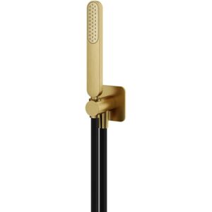 Hotbath Gal Handdouche met wandsteun en uitlaat en doucheslang 150 cm Geborsteld messing PVD GL440BBP