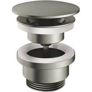 Afvoerplug Hotbath Gal Always-Open met Schroef Rond Geborsteld Nikkel PVD