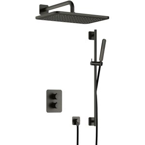 Hotbath Gal IBS40A inbouw doucheset met 2-weg stop-omstel met gl106 en glijstang - Geborsteld gunmetal PVD