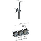 Hotbath Gal IBSGL70 Inbouw Doucheset Met 2 Stopkranen Met Plafondbuis - Geborsteld Messing PVD - Kranen - Douchekranen - Douchesets - Inbouw