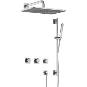 Hotbath Gal IBSGL70 Inbouw Doucheset Met 2 Stopkranen Met Gl106 En Glijstang - Chroom - Kranen - Douchekranen - Douchesets - Inbouw Douchesets