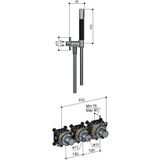 Hotbath Cobber IBS70 Inbouw Doucheset - Staafhanddouche - 30cm Hoofddouche - Wandarm - Wandhouder - Geborsteld Nikkel - Messing - Kranen