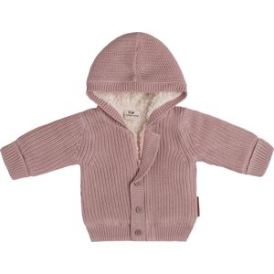 Baby's Only Vestje met capuchon teddy Soul - Oud Roze - 62 - 100% ecologisch katoen - GOTS
