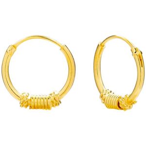 Gold plated Bali hoops, spiralen