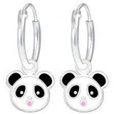 Zilveren - Oorringen - Panda Hangertje