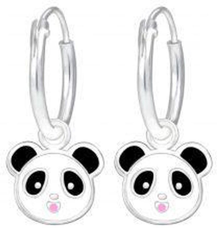 Zilveren - Oorringen - Panda Hangertje
