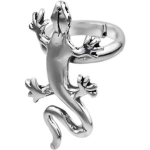 Oorbellen - Zilveren Ear Cuff - Salamander