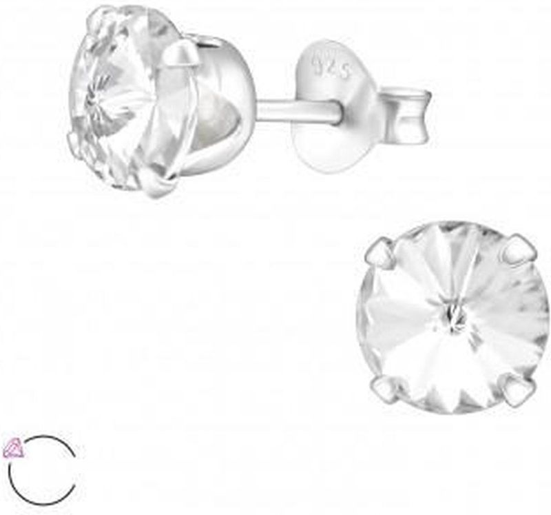 Zilveren oorstekers, Swarovski kristal