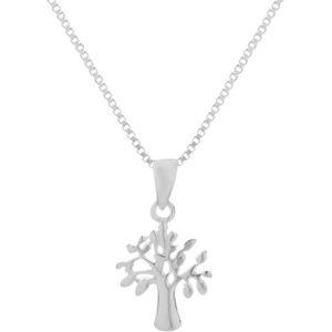 Zilveren ketting met hanger, (levens)boom