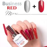 Modena Nails UV/LED Gellak Business Red - Silver 7,3ml.