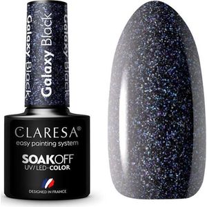 Claresa UV/LED Gellak Galaxy Black #6 - Glitter, Zwart - Glitters - Gel nagellak