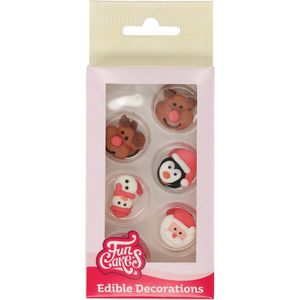 FunCakes Suikerdecoraties - Kerstmis - 12 Stuks - Eetbare Taartdecoratie