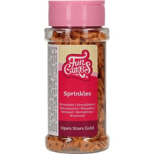 FunCakes Suikerdecoraties - Open Sterren - Goud - 50g - Eetbare Taartdecoratie