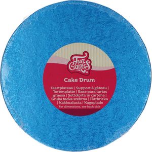 FunCakes Cake Drum Rond Ø20 cm - Blauw: Ronde Cake Drum, Basis voor het presenteren van taarten, Hoge kwaliteit, Luxueuze uitstraling, 1 stuk.