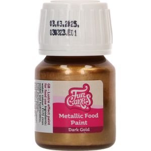 Dark Gold Metallic Food Paint (30ml) (FunCakes)