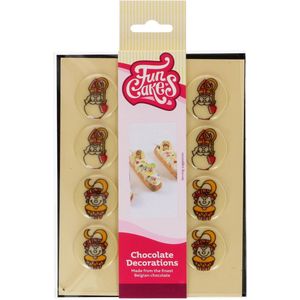 FunCakes Chocolade Decoraties - Sinterklaas - Sint en Piet - Set/12