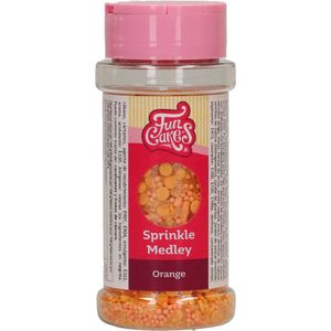 FunCakes Sprinkle Medley - Oranje - 70g - Eetbare Taartdecoratie