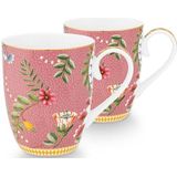 Pip Studio - La Majorelle mok Large - Set van 2 stuks - Roze - porselein - 350ml