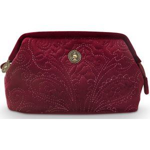 Pip Studio Make-up tas - Velvet Quiltey Days - Rood - 19x12x8.5cm