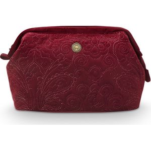 Pip Studio Make-up tas - Velvet Quiltey Days - Rood - 26x18x12cm