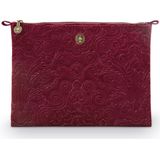 Toilettas Pip Studio Velvet Quiltey Days Cosmetic Flat Pouch Large Red