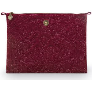 Toilettas Pip Studio Velvet Quiltey Days Cosmetic Flat Pouch Large Red