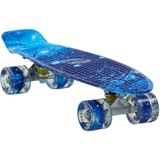 Sajan - Skateboard - LED - Penny board - Space Blauw - 22.5 inch - 56cm - Skateboard met Verlichting