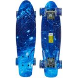 Sajan - Skateboard - LED - Penny board - Space Blauw - 22.5 inch - 56cm - Skateboard met Verlichting