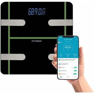 Hyundai Electronics – Smart digitale personenweegschaal – H Edition – Zwart met Groen