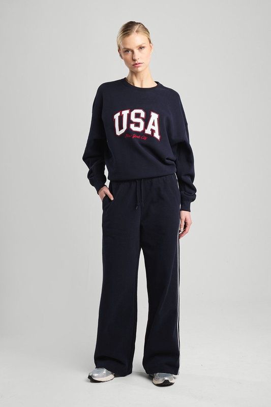 America Today - Casual Broek - Donkerblauw - Regular Waist